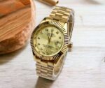Luxury Day-date Quartz Watch – Precision Timekeeping With Diamond Hour Markers